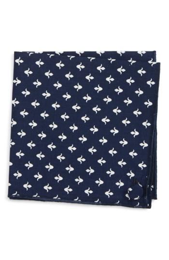 Men's Armstrong & Wilson Wall Paper Cotton Pocket Square, Size - Blue