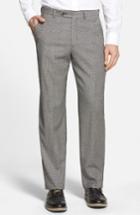 Men's Berle Flat Front Houndstooth Wool Trousers X 30 - Grey