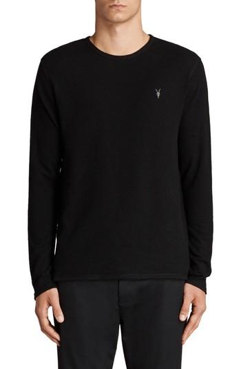 Men's Allsaints Clash Crewneck Thermal T-shirt - Black