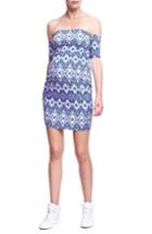 Women's The Urban Ma Print Off The Shoulder Maternity Dress - Blue