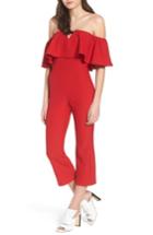 Women's Leith Strapless Off The Shoulder Jumpsuit - Red