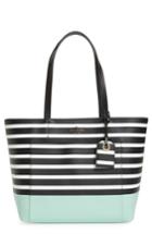 Kate Spade New York Hyde Lane Dipped Stripe - Small Riley Tote - Green