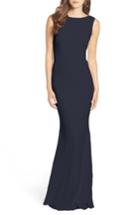 Women's Katie May Drape Back Crepe Gown - Blue