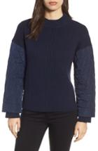 Women's Kenneth Cole New York Quilted Sleeve Sweater - Blue