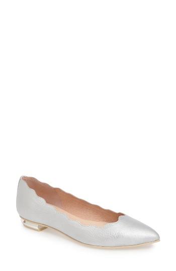 Women's French Sole 'tequila' Scalloped Flat M - Metallic