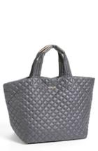 Mz Wallace 'large Metro' Quilted Oxford Nylon Tote - Grey