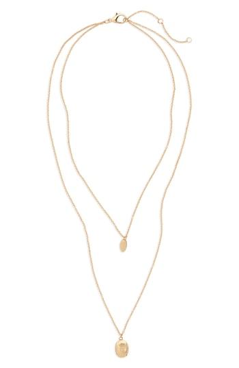 Women's Bp. Etched Locket Layered Necklace