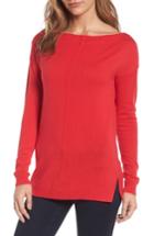Women's Trouve Bateau Neck Sweater, Size - Red