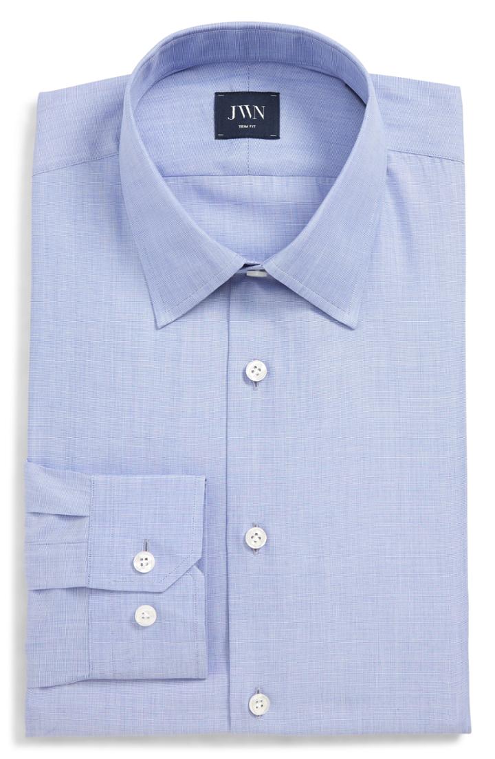 Men's John W. Nordstrom Trim Fit Solid Dress Shirt .5 - 33 - Blue