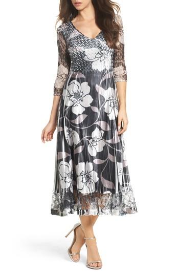 Women's Komarov Floral A-line Dress - Black