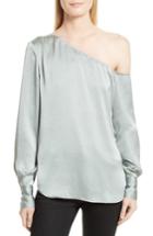 Women's Theory Ulrika 2 Crushed Satin Blouse, Size - Grey