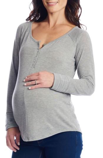 Women's Everly Grey Amelia Maternity/nursing Henley - Grey