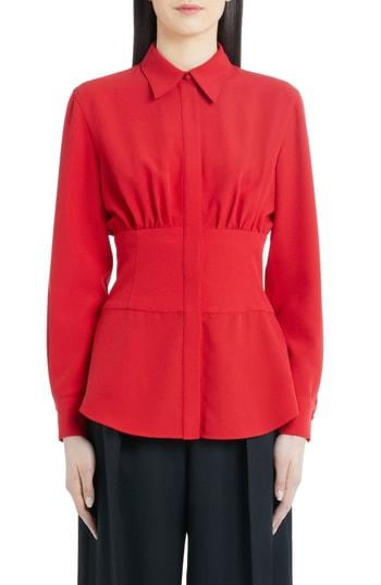 Women's Sara Battaglia Cinch Waist Blouse Us / 36 It - Red