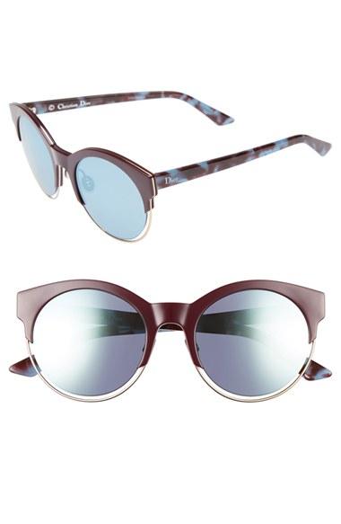 Women's Dior 'sideral 1' 53mm Sunglasses - Plum/ Gold/ Havana