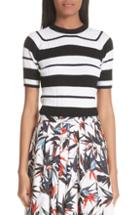 Women's Oscar De La Renta Illusion Knit Flutter Sleeve Sweater