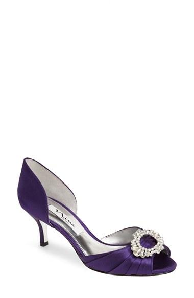 Women's Nina 'crystah' Embellished Satin Pump .5 M - Purple