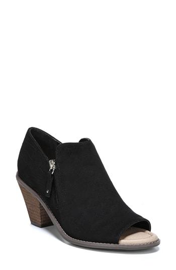 Women's Dr. Scholl's Cece Peep Toe Bootie M - Black