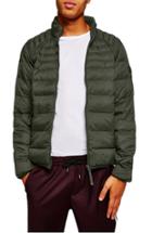 Men's Topman Mitchell Quiilted Nylon Jacket - Green