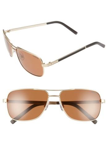 Men's Polaroid 58mm Polarized Navigator Sunglasses - Light Gold