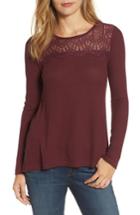 Women's Lucky Brand Lace Yoke Thermal Top