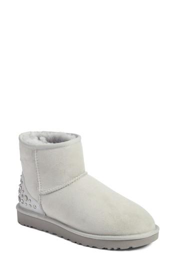 Women's Ugg Studded Mini Genuine Shearling Lined Boot M - Grey