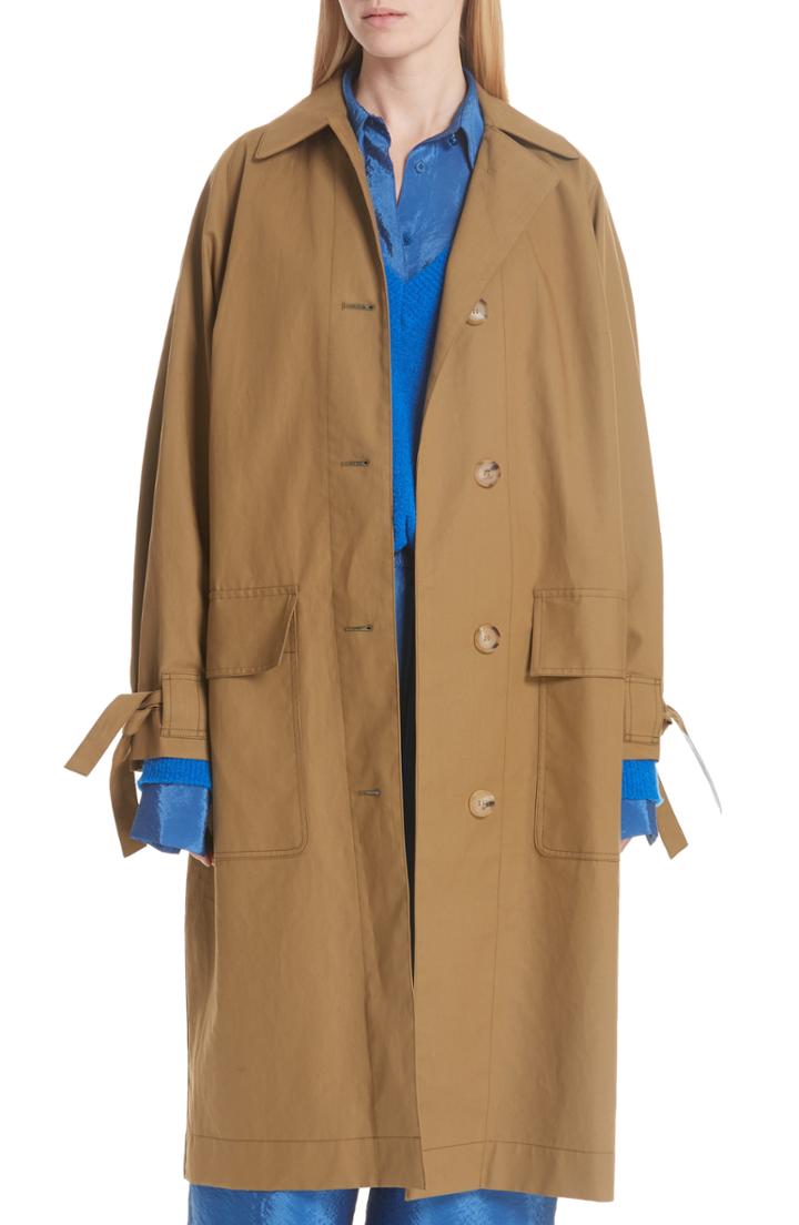 Women's Christian Wijnants Tie Cuff Trench Coat Us / 38 Fr - Ivory