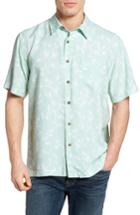 Men's Quiksilver Waterman Collection Skinny Palms Print Sport Shirt - Green