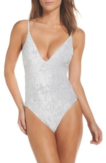 Women's Leith Crushed Velvet One-piece Swimsuit - Grey