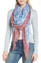 Women's Treasure & Bond Print Textured Square Scarf, Size - Blue