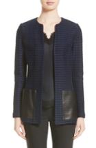 Women's St. John Collection Glazed Ribbon Tweed Knit Jacket - Blue