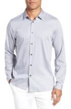 Men's Ted Baker London Icee Trim Fit Geometric Sport Shirt (m) - Grey