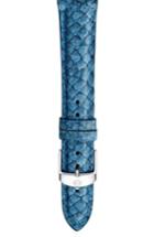 Women's Michele 18mm Seamist Blue Fish Skin Watch Strap