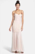 Women's Amsale Strapless Tulle Mermaid Gown - Pink