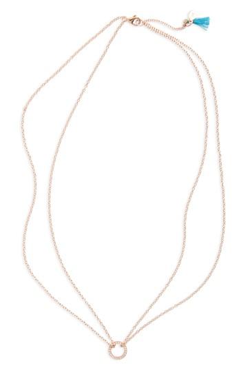 Women's Shashi Pave Circle Pendant Necklace