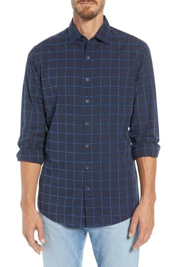 Men's Rodd & Gunn Hindley Creek Fit Sport Shirt, Size Small - Blue