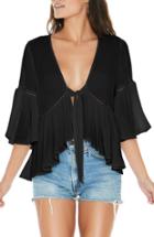 Women's L Space Lilly Tie Front Top