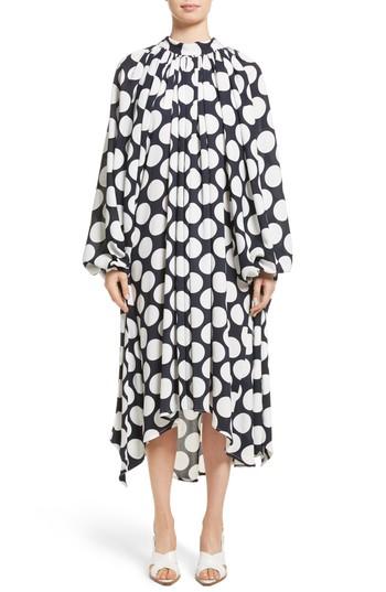 Women's A.w.a.k.e. Giant Polka Dot Gathered Collar Dress - Blue