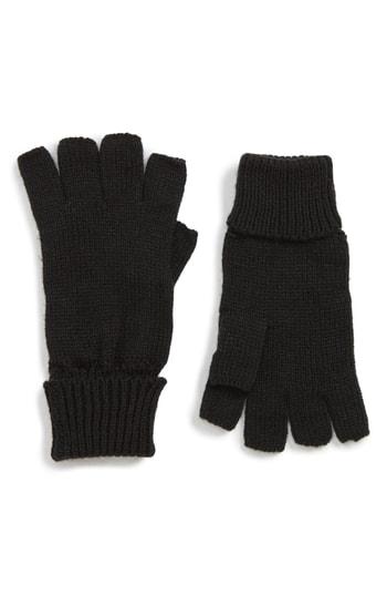 Women's Trouve Basic Fingerless Gloves, Size - Black