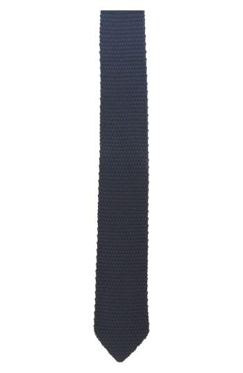 Men's Hook + Albert Solid Staple Knit Silk Tie, Size - Blue