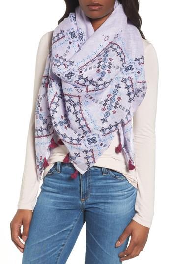 Women's Caslon Tassel Scarf, Size - Purple