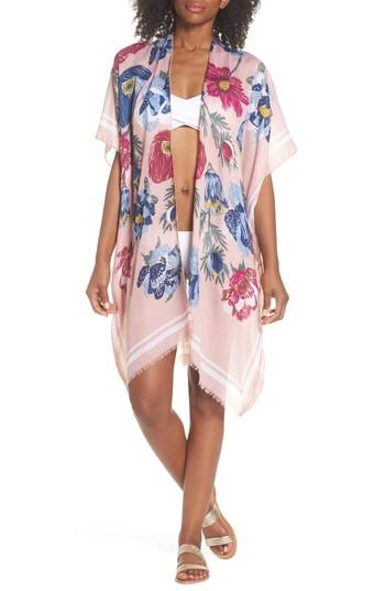 Women's Pool To Party Cover-up Kimono, Size - Pink