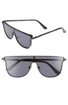 Women's Quay Australia Can You Not 140mm Shield Sunglasses - Black/ Smoke