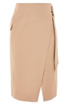 Women's Topshop By Boutique Utility Wrap Skirt Us (fits Like 0) - Beige