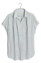 Women's Madewell Central Stripe Shirt, Size - Blue
