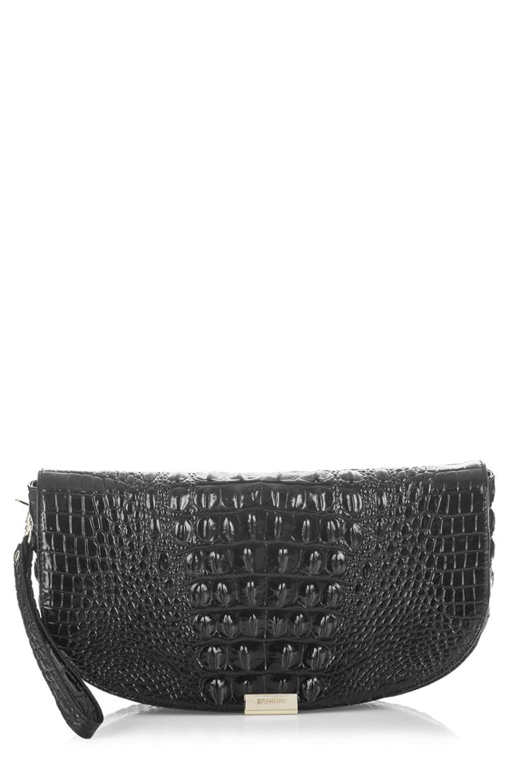 Brahmin Sandrine Croc Embossed Leather Clutch -