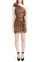 Women's Isabel Marant Synee One Shoulder Metallic Jacquard Dress Us / 36 Fr - Metallic