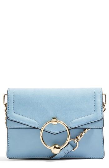 Topshop Seline Faux Leather Crossbody Bag - Blue