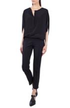 Women's Akris Punto Batwing Silk Blouse - Black