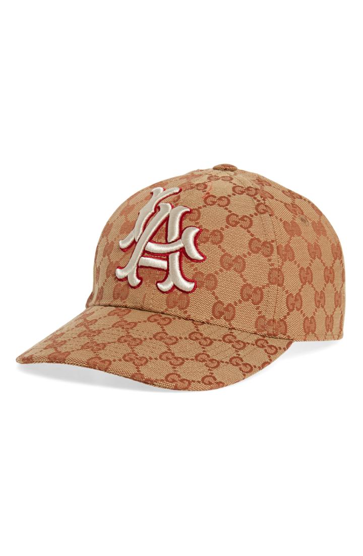 Women's Gucci La Original Gg Canvas Baseball Cap - Brown