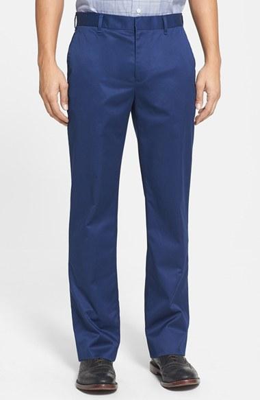 Men's Bonobos 'weekday Warriors' Non-iron Straight Leg Cotton Pants X 32 - Blue